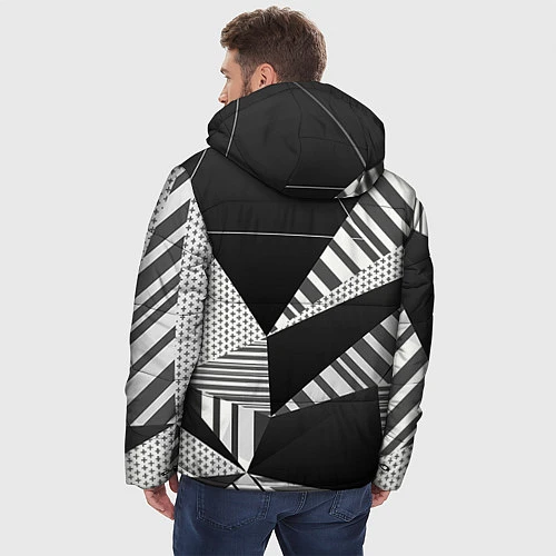 Мужская зимняя куртка Геометрия / 3D-Светло-серый – фото 4