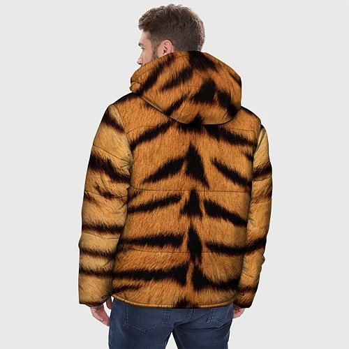 Мужская зимняя куртка Взгляд тигра / 3D-Красный – фото 4