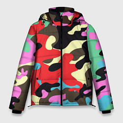Куртка зимняя мужская Яркий камуфляж, цвет: 3D-красный