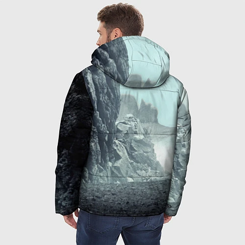 Мужская зимняя куртка Волк в горах / 3D-Красный – фото 4