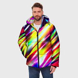 Куртка зимняя мужская Цветные блики, цвет: 3D-черный — фото 2