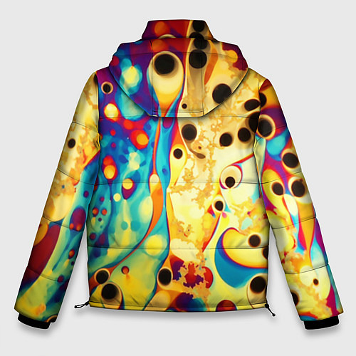 Мужская зимняя куртка Абстракция кислотные метаморфозы / 3D-Светло-серый – фото 2