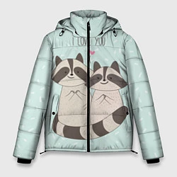 Куртка зимняя мужская Влюбленные еноты, цвет: 3D-светло-серый