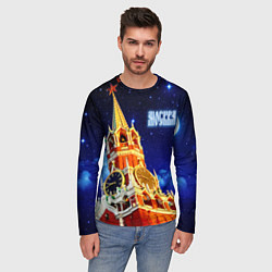 Лонгслив мужской Москва - Спасская башня, цвет: 3D-принт — фото 2