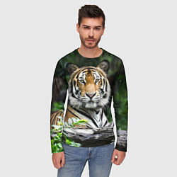 Лонгслив мужской Тигр в джунглях, цвет: 3D-принт — фото 2