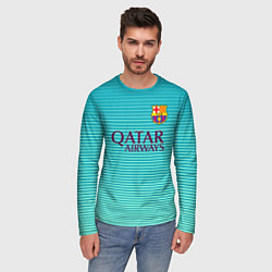 Лонгслив мужской Barcelona FC: Aqua, цвет: 3D-принт — фото 2