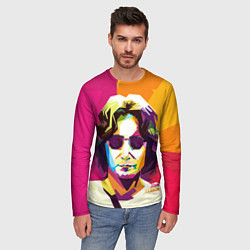 Лонгслив мужской Джон Леннон: фан-арт, цвет: 3D-принт — фото 2