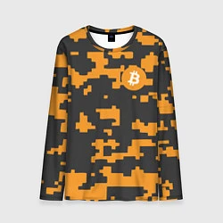 Мужской лонгслив Bitcoin: Orange Camo