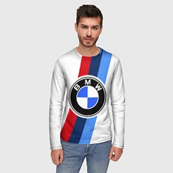 Лонгслив мужской BMW M: White Sport, цвет: 3D-принт — фото 2