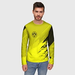 Лонгслив мужской FC Borussia: Yellow Original, цвет: 3D-принт — фото 2