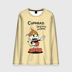 Мужской лонгслив Cuphead: Flame Mugman