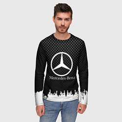 Лонгслив мужской Mercedes-Benz: Black Side, цвет: 3D-принт — фото 2