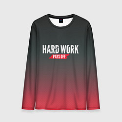 Лонгслив мужской Hard Work Pays Off: Red, цвет: 3D-принт