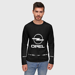 Лонгслив мужской Opel: Black Abstract, цвет: 3D-принт — фото 2