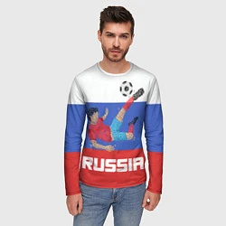 Лонгслив мужской Russia Footballer, цвет: 3D-принт — фото 2