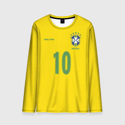 Лонгслив мужской Сборная Бразилии: Роналдиньо 10, цвет: 3D-принт