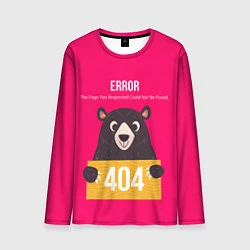 Лонгслив мужской Bear: Error 404, цвет: 3D-принт