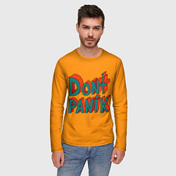 Лонгслив мужской Do not panic - 3D lettering, цвет: 3D-принт — фото 2
