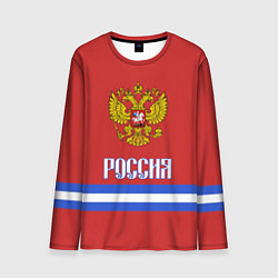 Лонгслив мужской Хоккей: Россия, цвет: 3D-принт