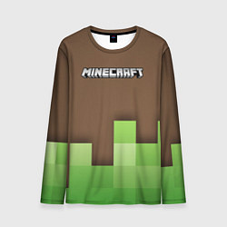 Лонгслив мужской Minecraft - Логотип, цвет: 3D-принт