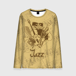 Лонгслив мужской Jazz - musical instruments, цвет: 3D-принт