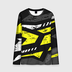 Мужской лонгслив Black yellow abstract sport style