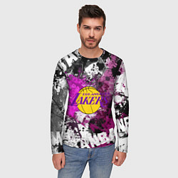 Лонгслив мужской Лос-Анджелес Лейкерс, Los Angeles Lakers, цвет: 3D-принт — фото 2