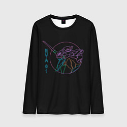 Лонгслив мужской Eva 01, Vaporwave, Evangelion, цвет: 3D-принт