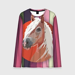 Лонгслив мужской Лошадь с фоном, цвет: 3D-принт