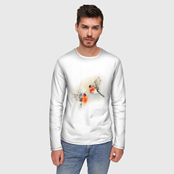 Лонгслив мужской Снегири, цвет: 3D-принт — фото 2