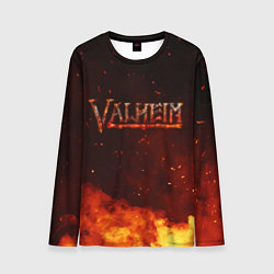 Лонгслив мужской Valheim огненный лого, цвет: 3D-принт