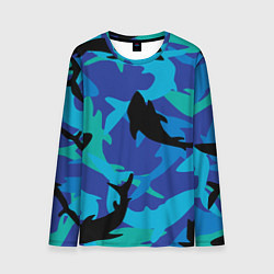 Лонгслив мужской Акулы паттерн, цвет: 3D-принт