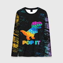 Лонгслив мужской POP IT DINOSAUR ДИНОЗАВР, цвет: 3D-принт