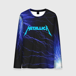 Лонгслив мужской METALLICA BLUE FLASH МЕТАЛЛИКА СИНИЕ МОЛНИИ, цвет: 3D-принт