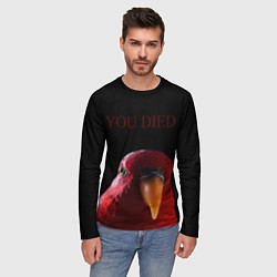 Лонгслив мужской Красный попугай Red parrot, цвет: 3D-принт — фото 2