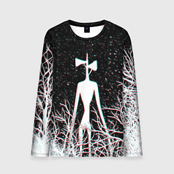 Мужской лонгслив СИРЕНОГОЛОВЫЙ ГЛИТЧ ЛЕС, КОСМОС