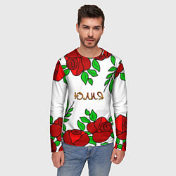 Лонгслив мужской Юлия в розах, цвет: 3D-принт — фото 2