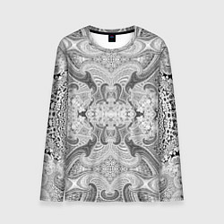 Лонгслив мужской Черно-белый абстрактный узор, цвет: 3D-принт