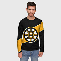 Лонгслив мужской Бостон Брюинз, Boston Bruins, цвет: 3D-принт — фото 2