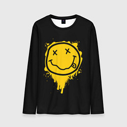 Мужской лонгслив NIRVANA LOGO SMILE, БРЫЗГИ КРАСОК