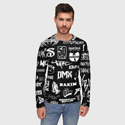 Лонгслив мужской RAP & HIP HOP LOGOS, цвет: 3D-принт — фото 2