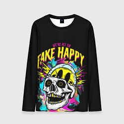 Лонгслив мужской Fake Happy Фальшивое счастье, цвет: 3D-принт