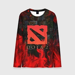 Лонгслив мужской DOTA 2 ЛОГО В ОГНЕ, ПЕРСОНАЖИ, цвет: 3D-принт