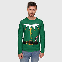 Лонгслив мужской Christmas Elf Outfit, цвет: 3D-принт — фото 2