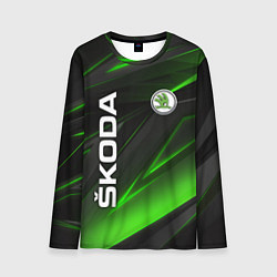 Мужской лонгслив SKODA GEOMETRY STRIPES GREEN NEON