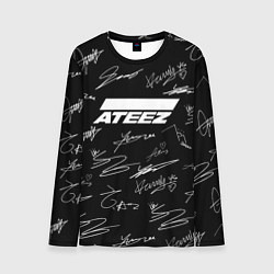 Мужской лонгслив ATEEZ БЕЛЫЕ АВТОГРАФЫ УЗОР