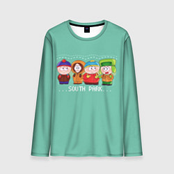 Лонгслив мужской South Park - Южный парк Кенни, Кайл, Эрик и Стэн, цвет: 3D-принт