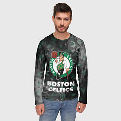 Лонгслив мужской Бостон Селтикс, Boston Celtics, НБА, цвет: 3D-принт — фото 2