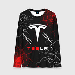 Мужской лонгслив Tesla Трещины с молниями