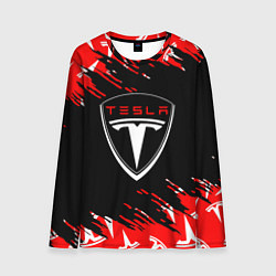 Лонгслив мужской Tesla - Logo Sport Auto, цвет: 3D-принт